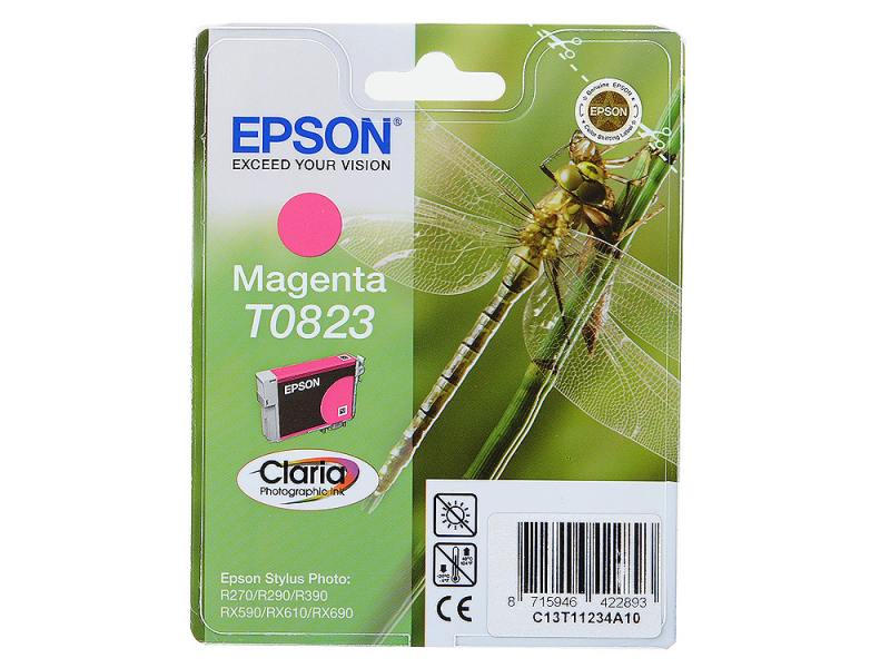 

Картридж для струйного принтера Epson T0823 (C13T11234A10) пурпурный, оригинал, C13T11234A10