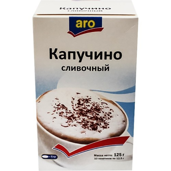 

Напиток кофейный Aro капучино сливочный растворимый 125 г