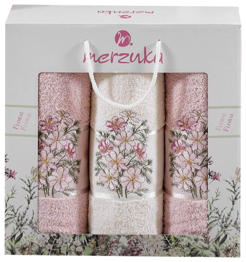 

Набор полотенец Oran Merzuka floral белый, розовый, orm320438