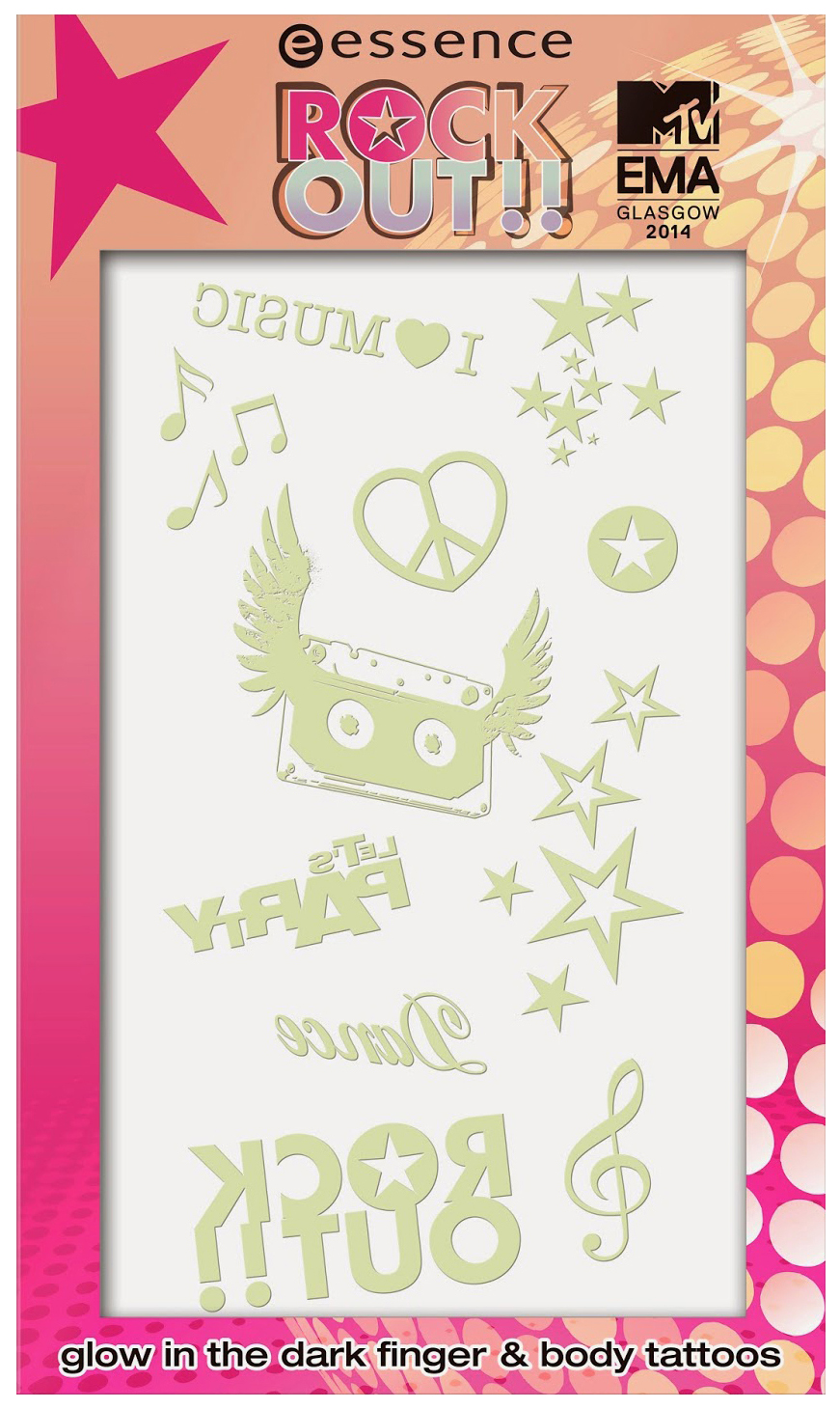 

Переводные тату essence Rock Out Glow In The Dark Finger & Body Tattoos