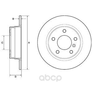 фото Тормозной диск delphi задний для bmw 3 e36 316-323 90-98, e46 316-318 98-05 d=280мм bg2624