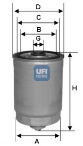 фото Фильтр топливный ufi 24.350.00