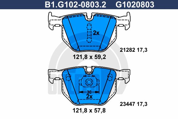 

Тормозные колодки GALFER дисковые B1G10208032