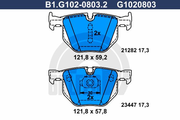 Тормозные колодки GALFER дисковые B1G10208032