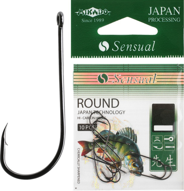  Рыболовные крючки Mikado Sensual Round №8, 10 шт. - цена: 250 .
