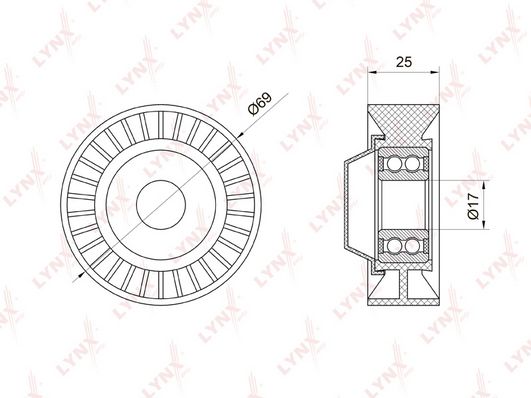 

Натяжной ролик LYNXauto PB-5007
