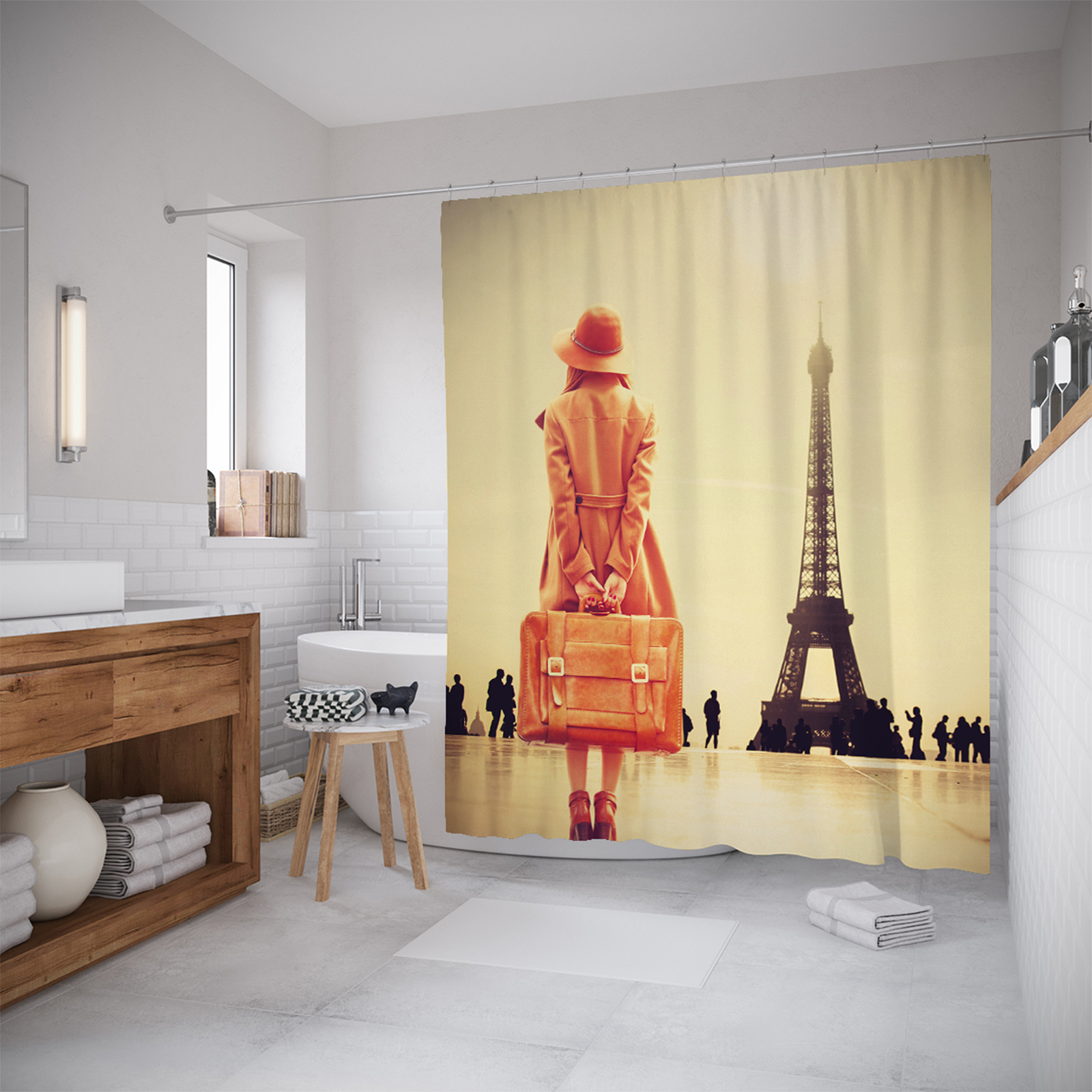 

Шторы для ванной JoyArty «Долгожданная Франция» 180x200 см, Разноцветный