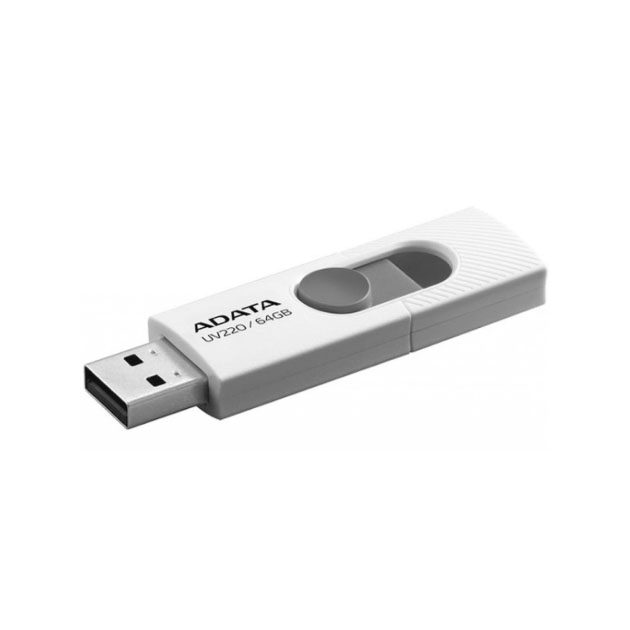 фото Флешка adata uv220 64гб white/grey (auv220-64g-rwhgy)