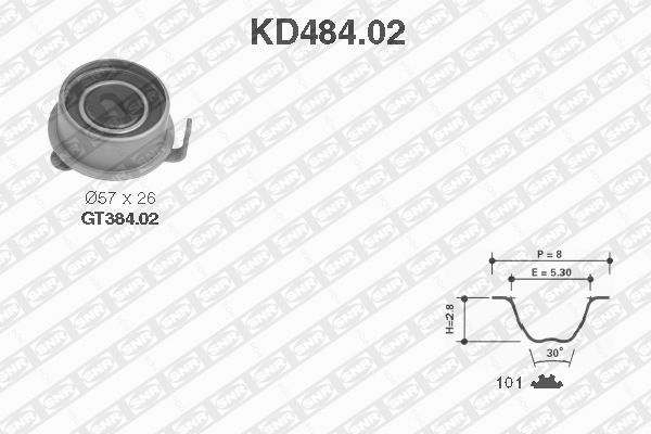 фото Комплект ремня грм snr kd484.02 ntn-snr