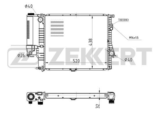 

Радиатор охлаждения двигателя ZEKKERT MK-1072