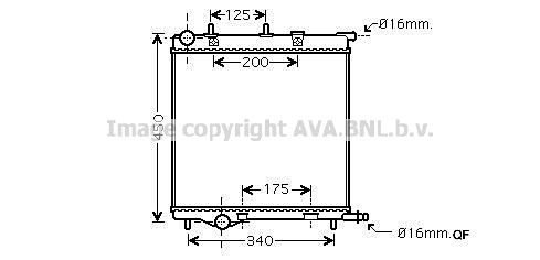 

Радиатор охлаждения двигателя AVA QUALITY COOLING PE2293