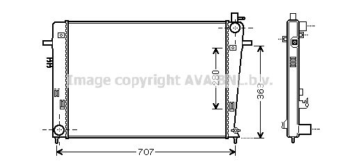 

Радиатор охлаждения двигателя AVA QUALITY COOLING HY2328