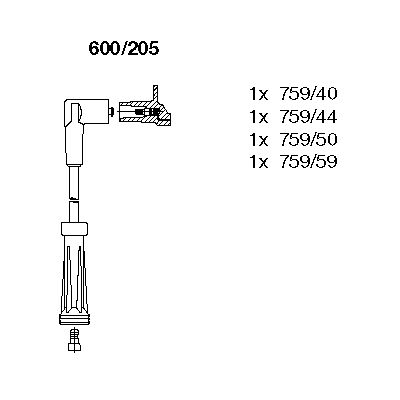 

Комплект проводов зажигания BREMI 600/205