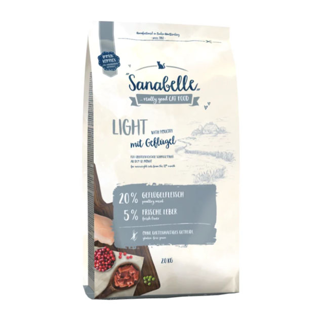 

Сухой корм для кошек Sanabelle Light, низкокалорийный, домашняя птица, 2кг, Light