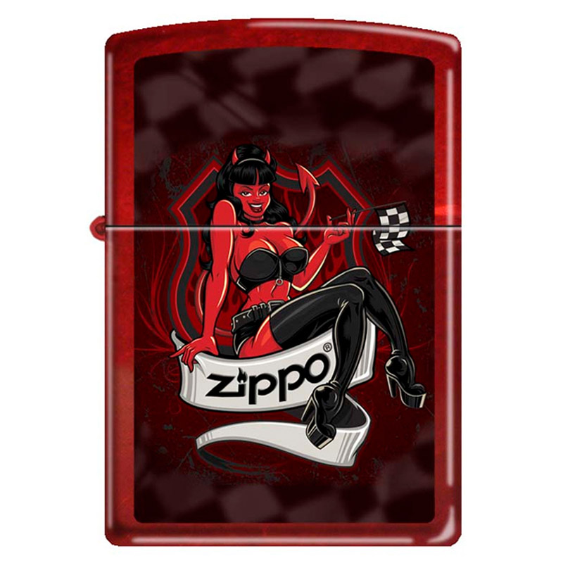 фото Бензиновая зажигалка zippo 21063 devil girl candy apple red