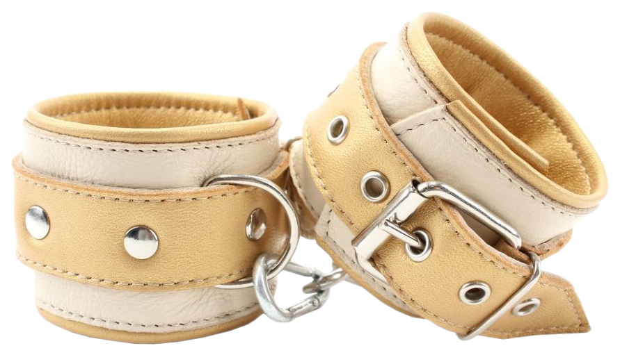 Наручники BDSM Арсенал кожаные бежевый