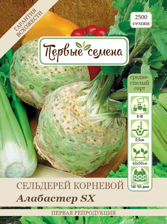 

Семена овощей Первые семена Сельдерей корневой Алабастер SX, 1 г