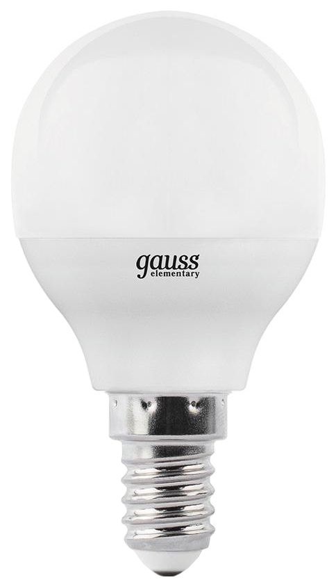Светодиодная лампа Gauss Elementary Шар 10W 730lm 4100K Е14 LED 1/10/100 53120