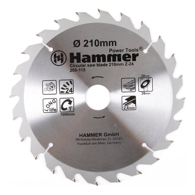 фото Пильный диск по дереву hammer flex 205-115 csb wd (30665)