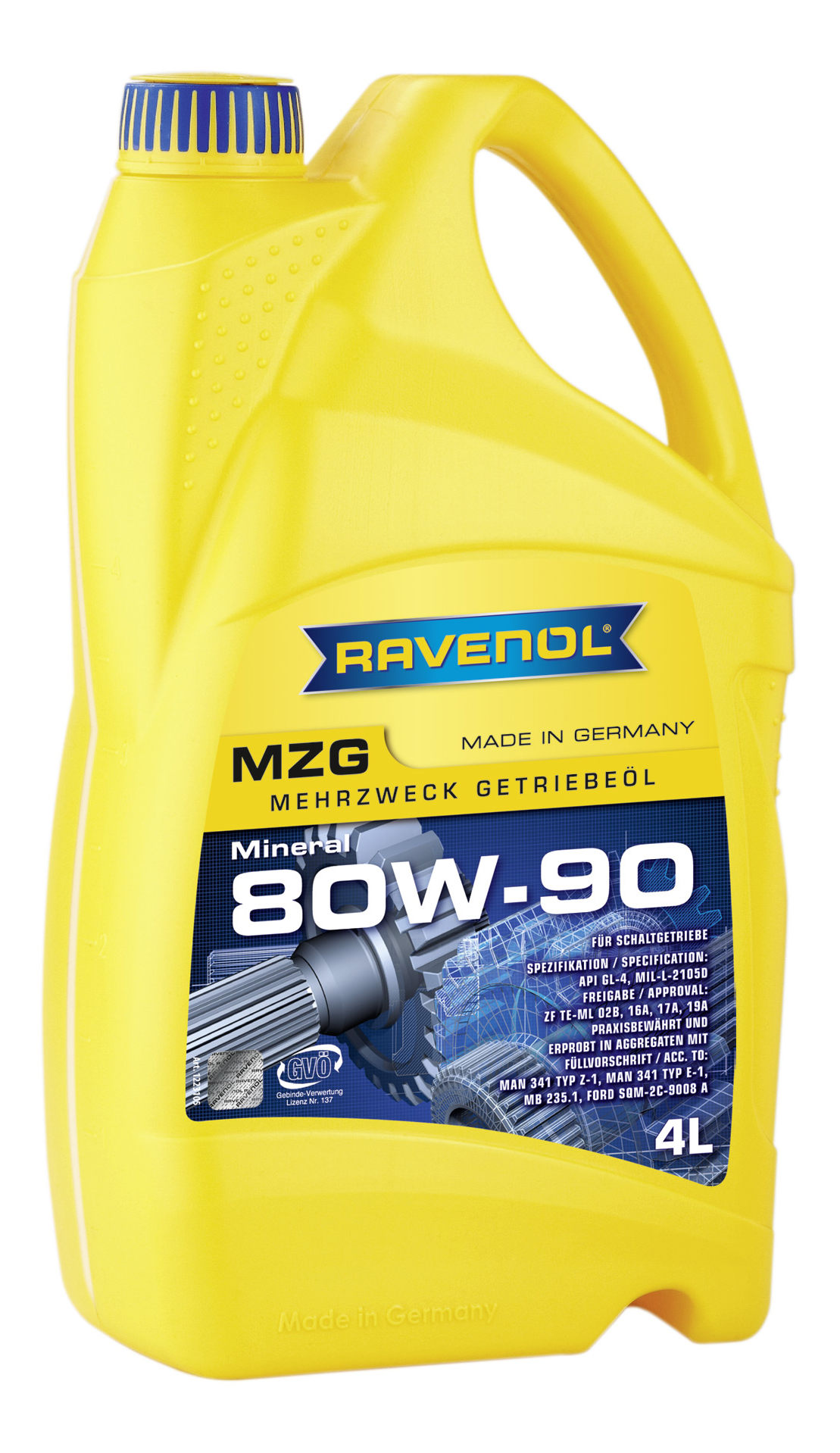 фото Трансмиссионное масло ravenol getriebeoel mzg 80w90 4л 1223105-004