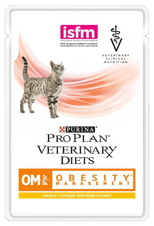 Влажный корм для кошек Pro Plan Veterinary Diets OM St/Ox, курица, 85г