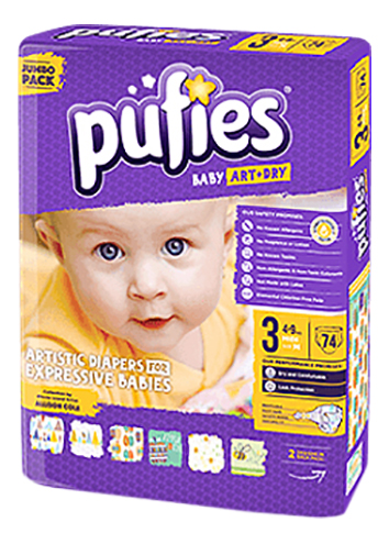 фото Подгузники pufies baby art dry midi 74 duo pack 1+1