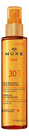 Масло Nuxe Sun SPF30 тонирующее для лица и тела 150 мл