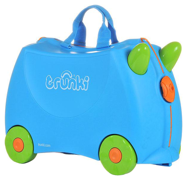 фото Чемодан trunki на колесиках голубой