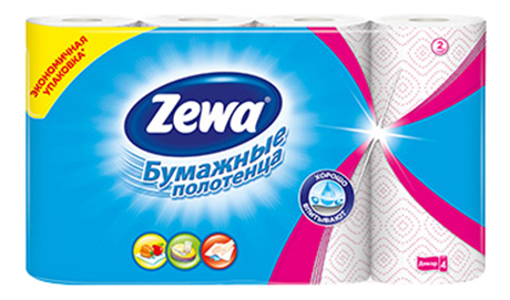 

Бумажные полотенца Zewa декор 4 штуки, Декор 4 шт.