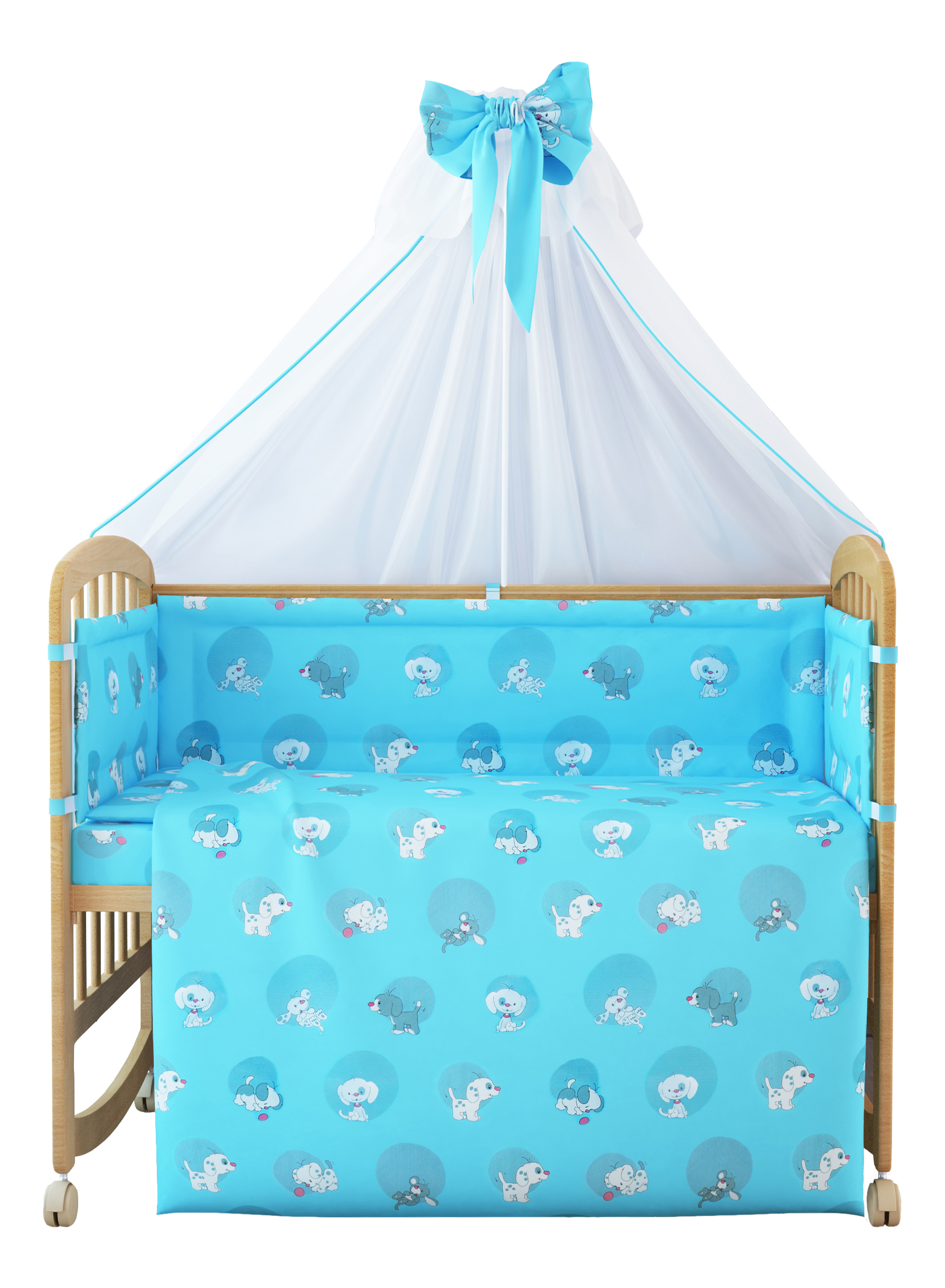 фото Комплект детского постельного белья тополь фея наши друзья голубой