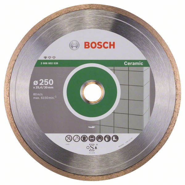 фото Диск отрезной алмазный bosch stf ceramic250-30/25,4 2608602539