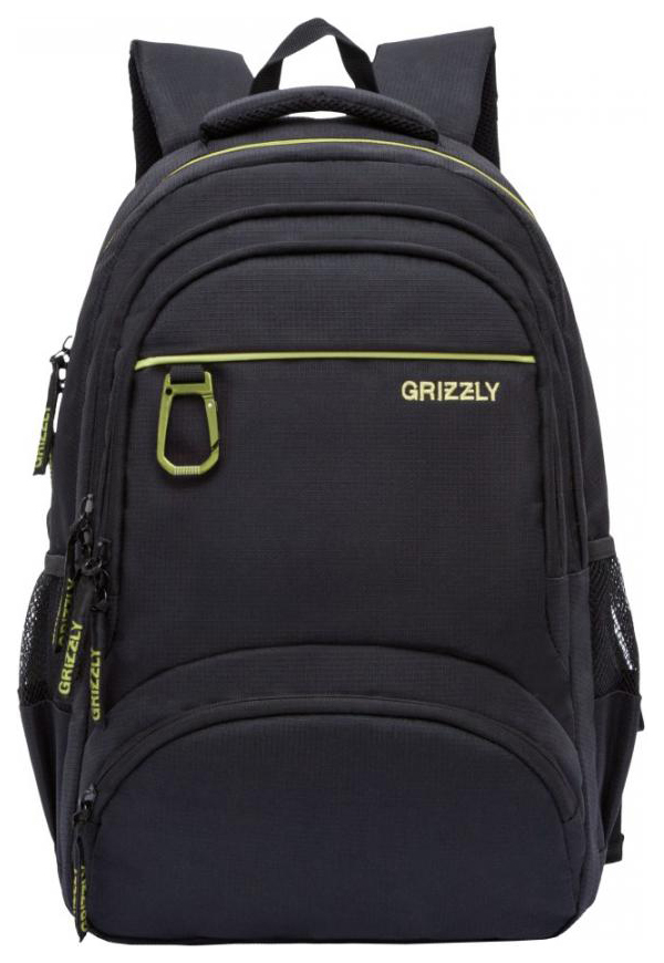 фото Рюкзак детский grizzly ru-806-1 черный - салатовый