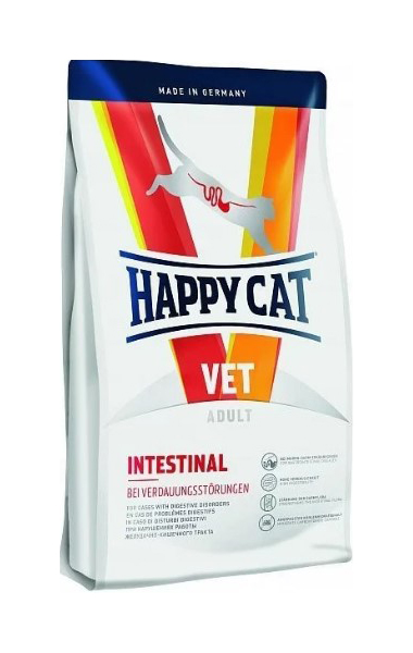 фото Сухой корм для кошек happy cat vet intestinal, при чувствительном пищеварении, 4кг