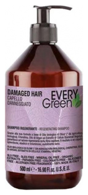 Купить Шампунь Dikson Every Green Damaged Hair Rigenerante 500 мл, Every Green Damaged Hair Shampoo Rigenerante для поврежденных волос