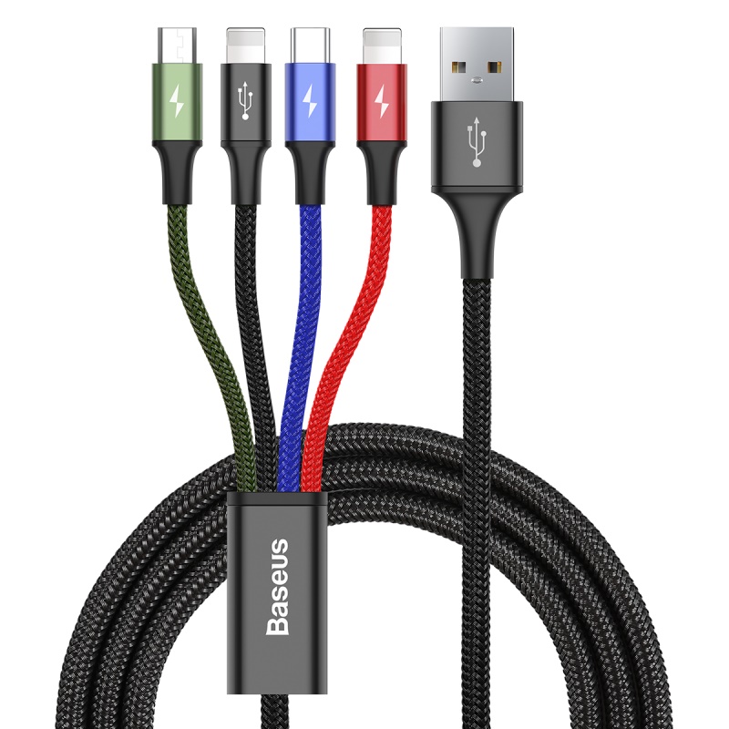 

Кабель Baseus Fast 4-in-1 Cable For lightning (2)+Type-C+Micro 3.5A 1.2m