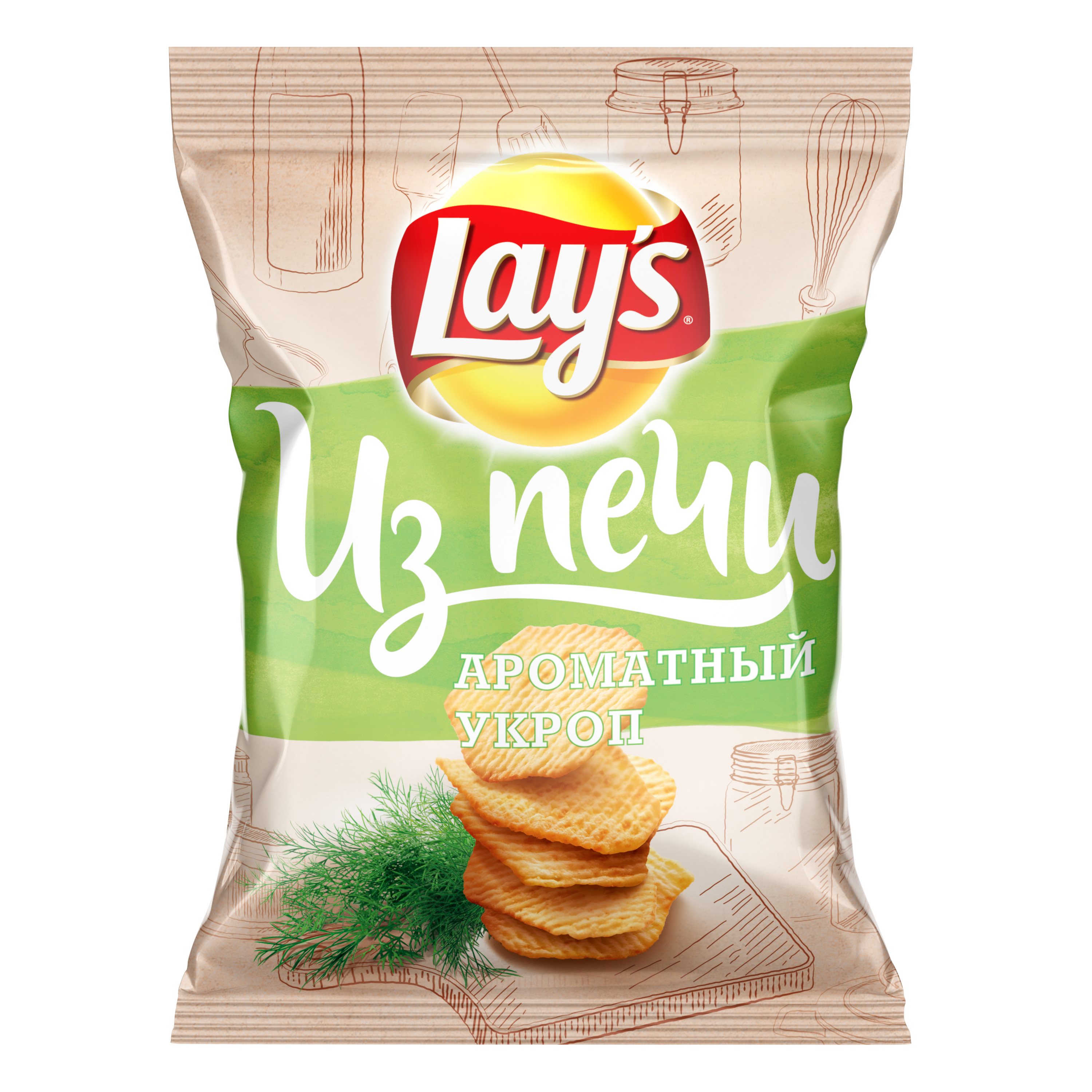 Картофельные чипсы Lay's из печи ароматный укроп 85 г