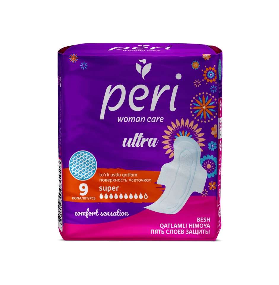 Женские гигиенические прокладки Peri Ultra Super 9 шт женские гигиенические прокладки peri ultra aroma super 9 шт хлопок
