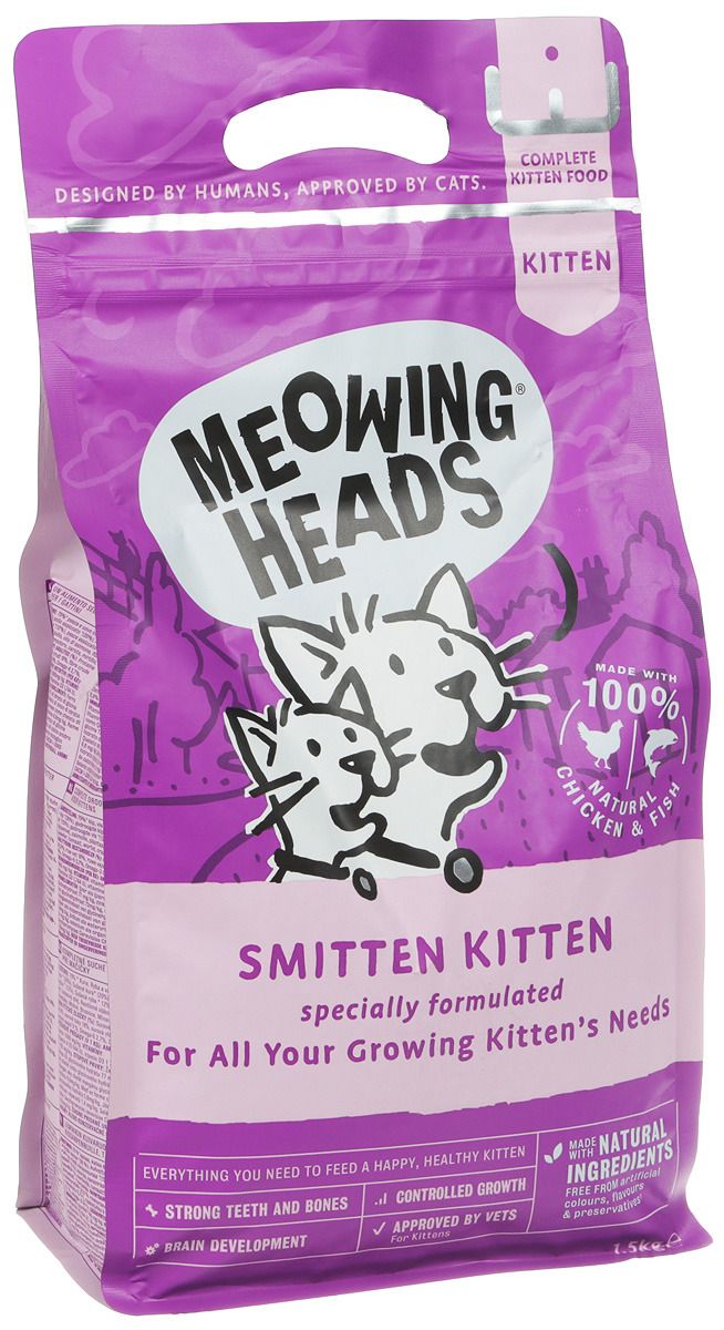 Сухой корм для котят Barking Heads Meowing Heads Kitten's delight, курица с рисом, 1,5кг