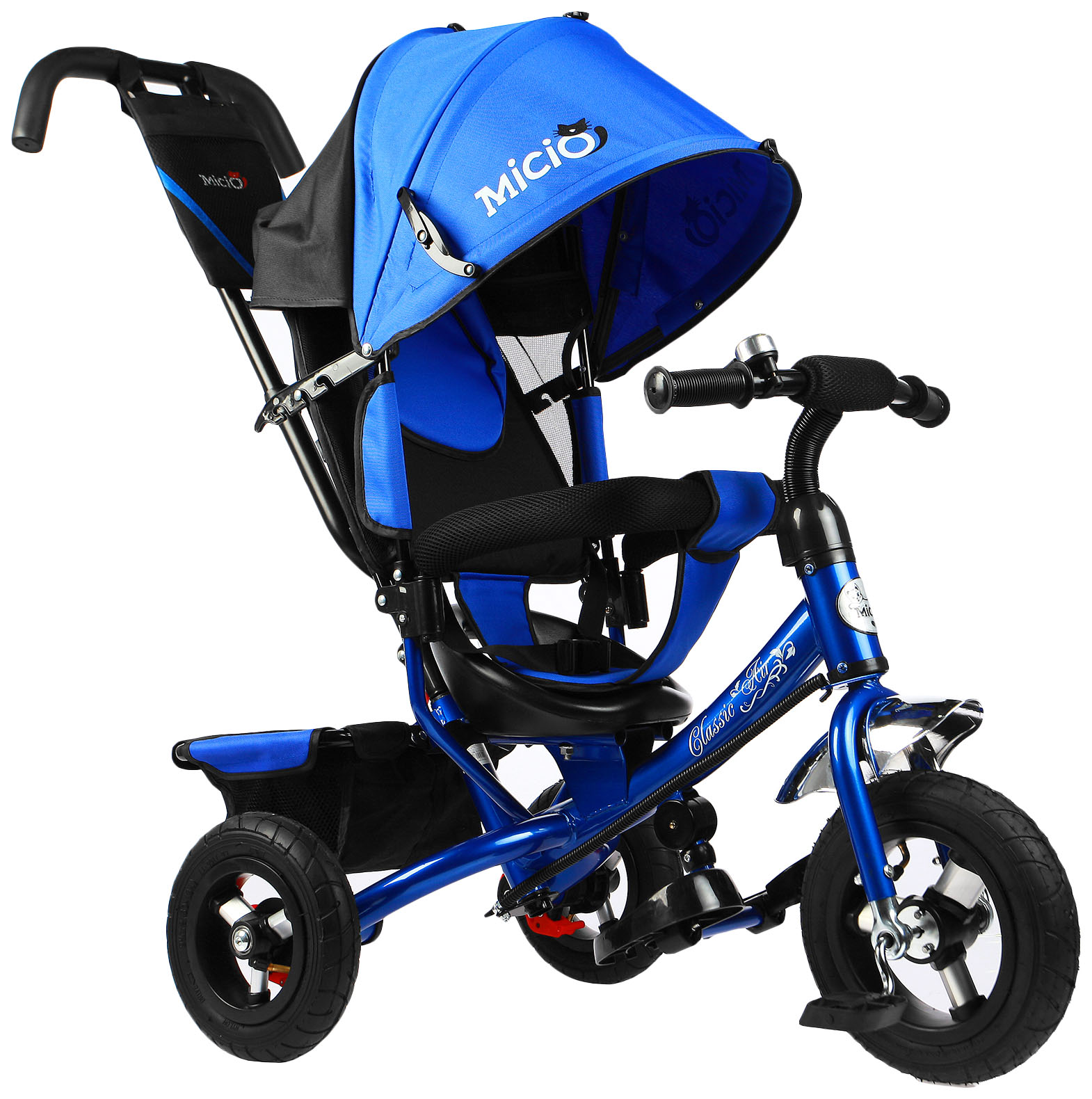 

Велосипед трёхколёсный Micio Classic Air 2019, надувные колёса 10"/8, цвет синий Micio