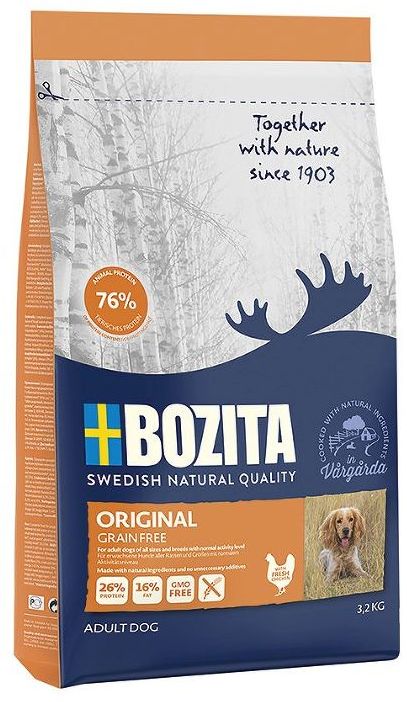 фото Сухой корм для собак bozita original grain free, все породы, беззерновой, курица, 3,2кг