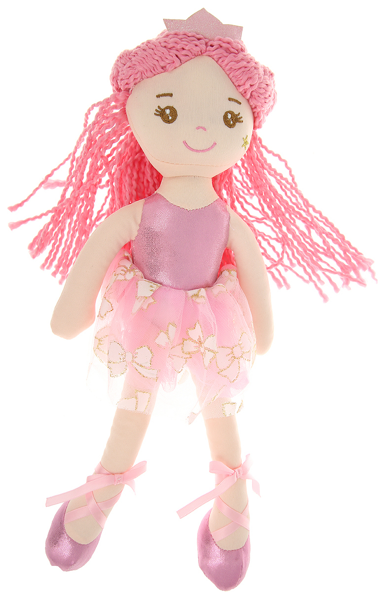 фото Кукла мягконабивная в розовом платье, 38 см abtoys