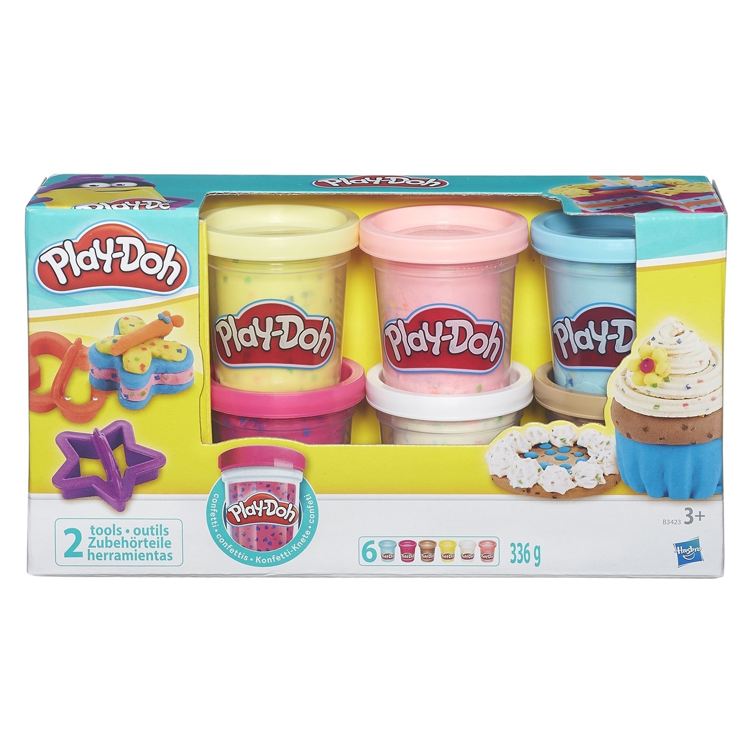 фото Play-doh. плэй-до набор игровой 6 баночек с конфетти