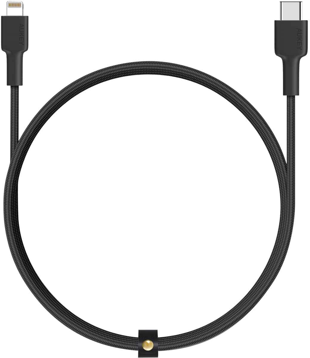 Кабель Aukey Braided Nylon USB-C to Lightning 2m Black (CB-CL2)