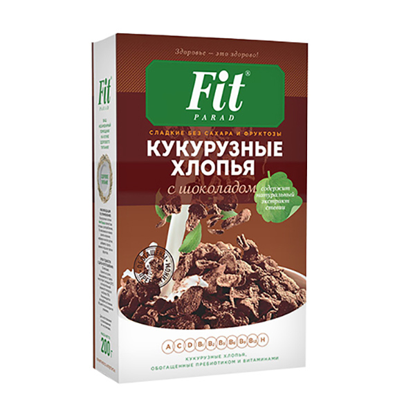 Хлопья кукурузные Fit Parad с шоколадом