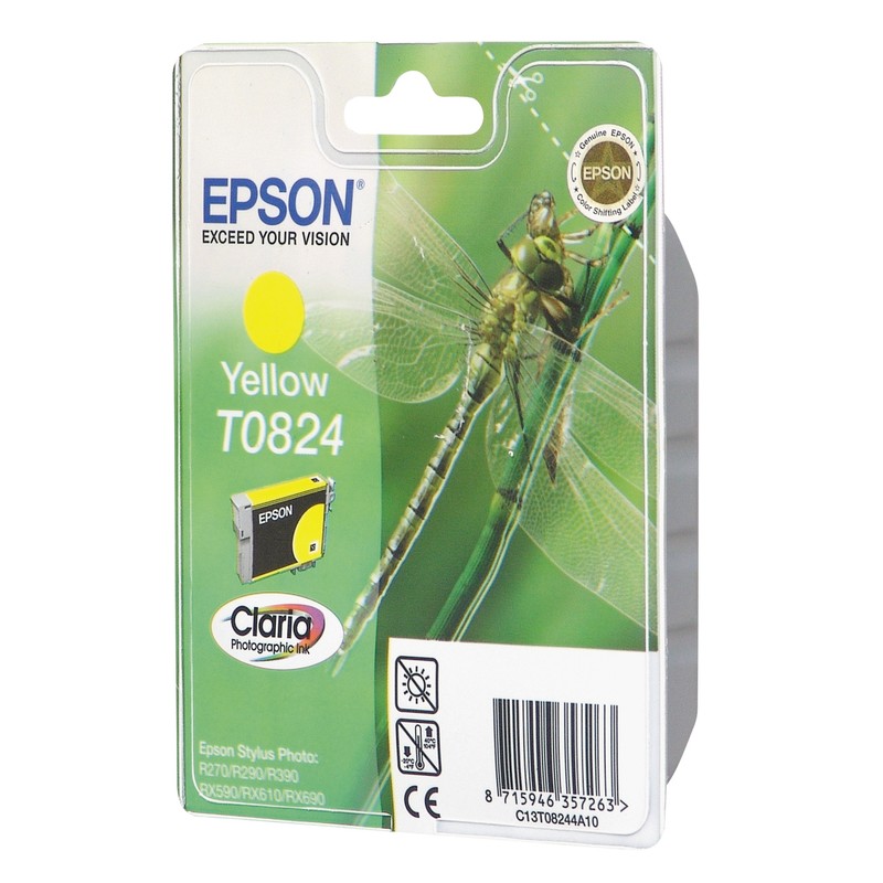 

Картридж для струйного принтера Epson T0824 (C13T11244A10) желтый, оригинал, C13T11244A10