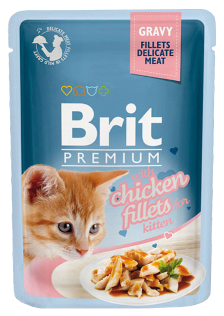 фото Влажный корм для котят brit premium, в соусе, курица, 24шт, 85г