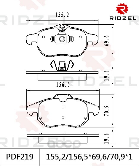 

Комплект тормозных колодок RIDZEL PDF2191