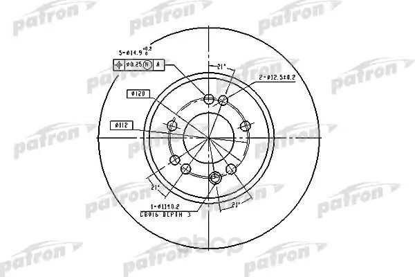 фото Тормозной диск patron для pbd1585