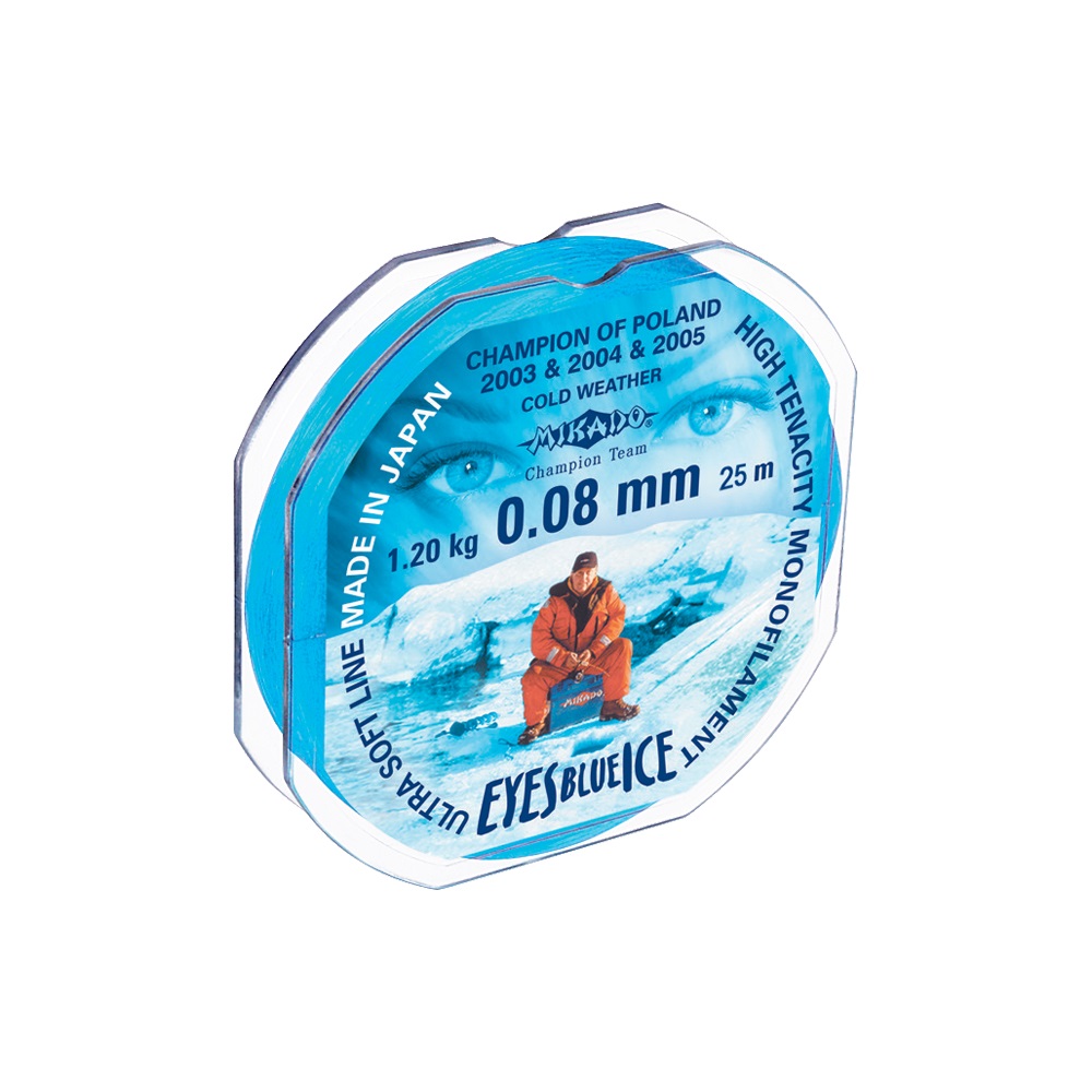 Леска монофильная Mikado Eyes Blue Ice 0,08 мм, 25 м, 1,2 кг, blue