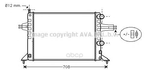 

Радиатор охлаждения двигателя Ava OL2257